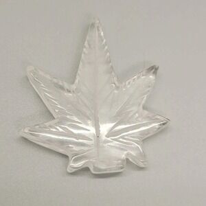 Crystal Clear Quartz Cannabis Leaf Stone Carving, Weed Leaf, Pot Head